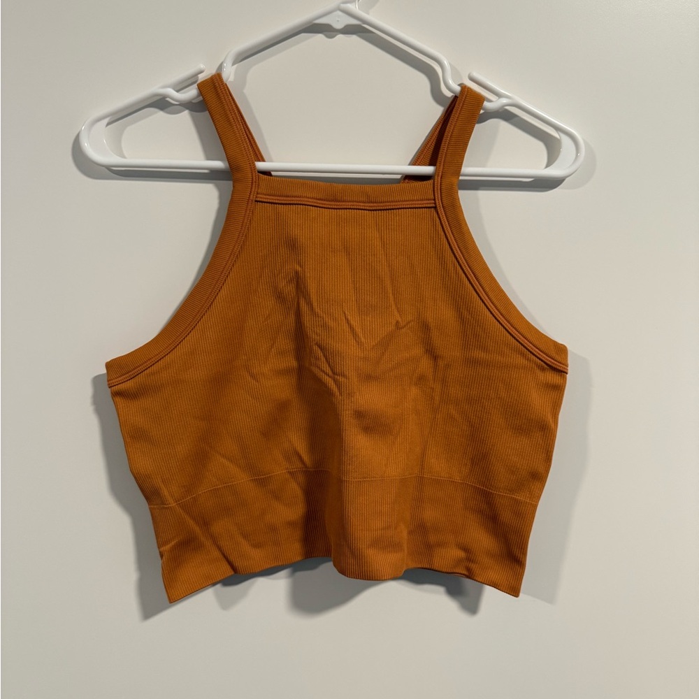 Athleta Women's Orange Halter Crop Top